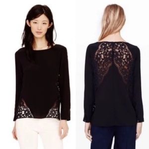 Club Monaco Doris Silk Blouse with Lace Back